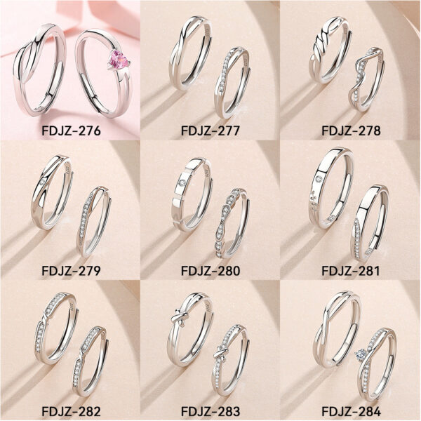 Original Design High Sense S925 Silver Couple Ring - Image 2